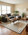 Monochrome Collection Area Rug -  Ash Rectangle Ivory White  lifestyle 14