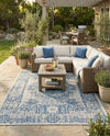 Patio Heritage Collection Area Rug - Savannah (Blue) Rectangle Blue  lifestyle 35