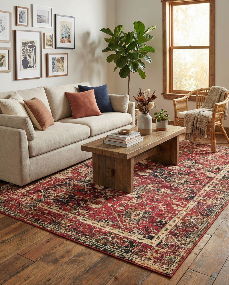 Neptune Elegance Collection Area Rug -  Galatea (Burgundy) Rectangle Burgundy  lifestyle 10