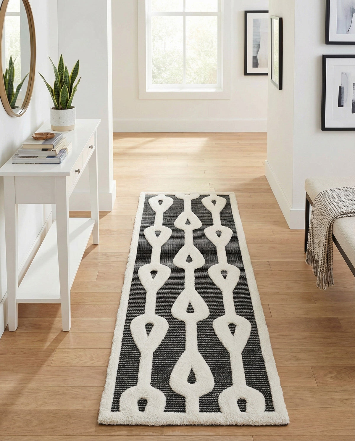 Monochrome Collection Area Rug -  Marble Runner Gray  lifestyle 93