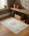 Patio Heritage Collection Area Rug -  Lafayette (Gray) Rectangle Gray  lifestyle 5