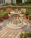 Outdoor Marrakesh Collection Area Rug -  Ouarzazate Round Multi Beige  lifestyle 76