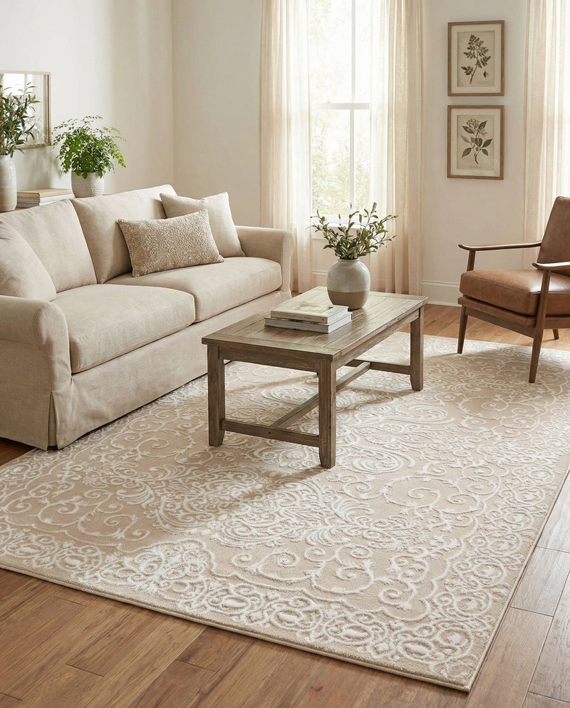 Andes Summit Collection Area Rug -  Lanín Rectangle Beige  lifestyle 5