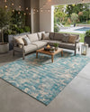 Urban Terrace Collection Area Rug -  Gazebo Rectangle Aqua Blue  lifestyle 14
