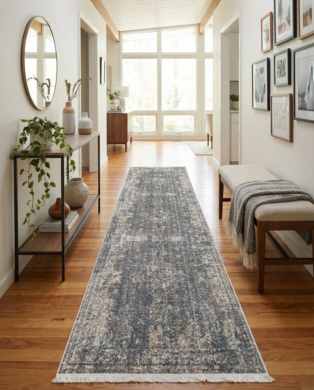Caribbean Breeze Collection Area Rug -  Utila Runner Fume Gray  lifestyle 79