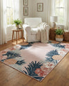 Seaside Blooms Collection Area Rug - Haven Rectangle Pink  lifestyle 6
