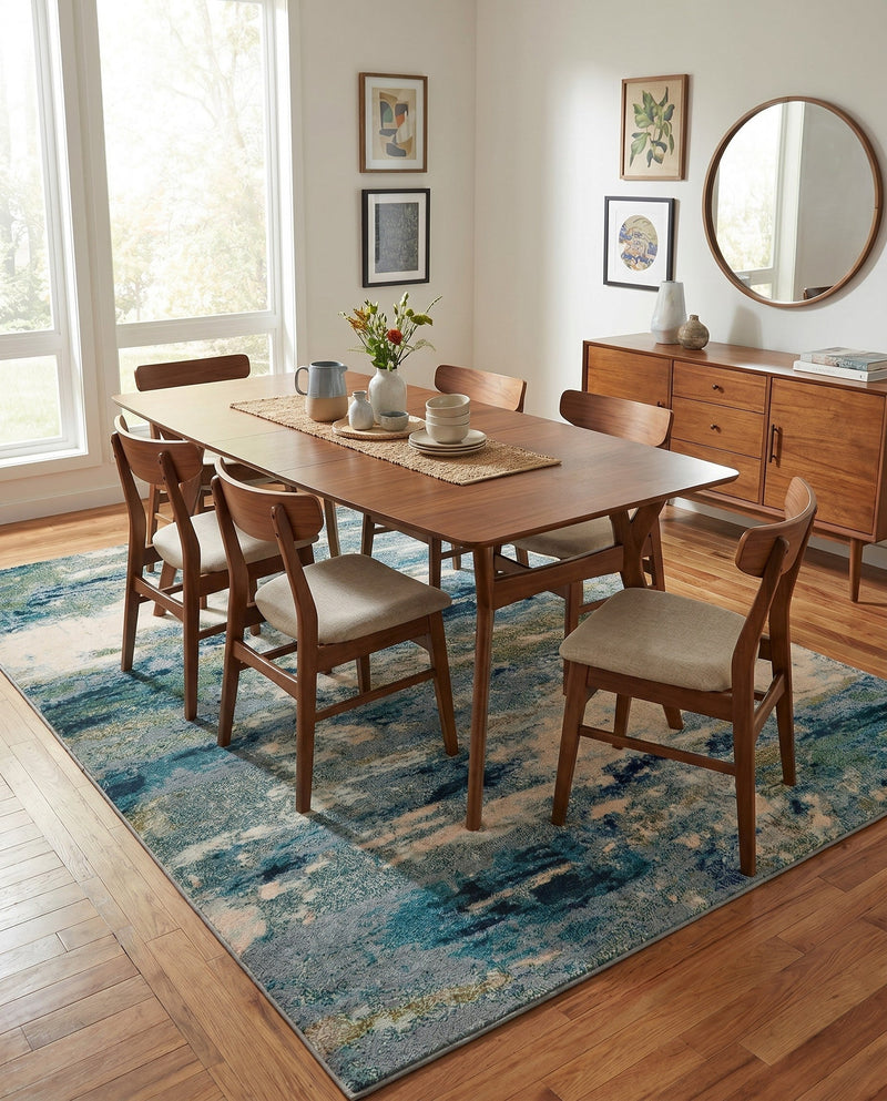 Chromatic Oasis Collection Area Rug -  Serene Rectangle Light Blue  lifestyle 8