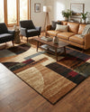 Bistro Lounge Collection Area Rug -  Latte Rectangle Multi  lifestyle 8
