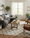 Lattice Gardens Collection Area Rug -  Bloomfield (Beige and Gray) Rectangle Beige and Gray  lifestyle 11