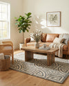 Savannah Threads Collection Area Rug -  Thar Rectangle Gray and Ivory  lifestyle 35
