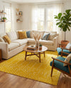 Marrakesh Lattice Collection Area Rug - Casablanca (Yellow) Square Yellow  lifestyle 65