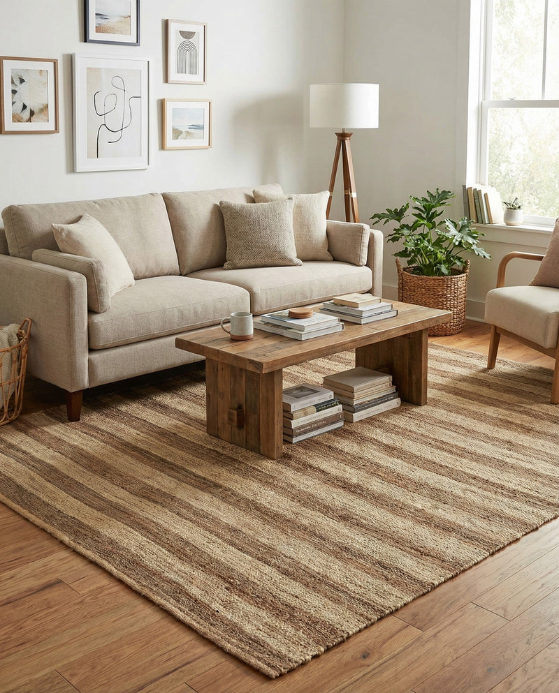 Woven Seaside Jute Collection Area Rug - Nantucket Rectangle Natural Ivory  lifestyle 63