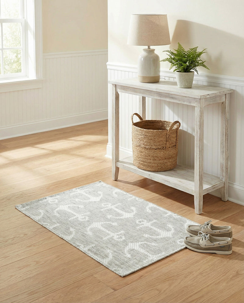 Seaside Haven Rugs Collection Area Rug - Sapphire (Gray) Rectangle Gray  lifestyle 4