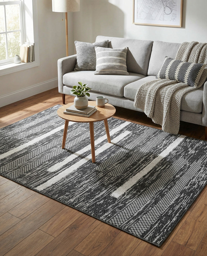 Cathedral Elegance Collection Area Rug - Chapel Rectangle Black  lifestyle 31
