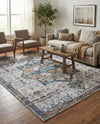 Baroque Era Collection Area Rug - Versailles (Sea Salt White) Square Sea Salt White  lifestyle 61