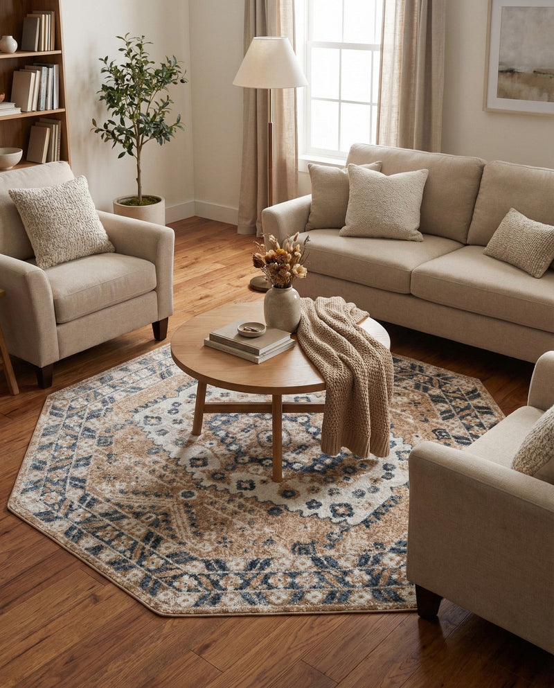 Cambridge Classics Collection Area Rug -  Pembroke (Beige) Octagon Beige  lifestyle 47