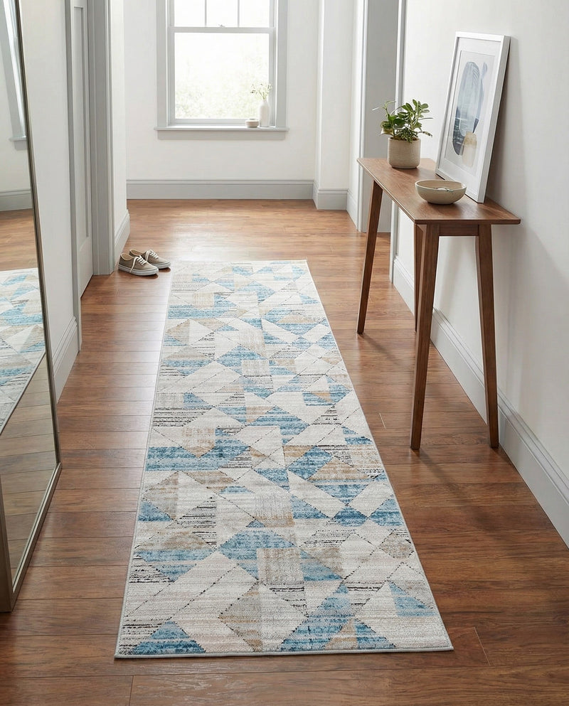 Dresden Elegance Collection Area Rug - Meissen Runner Blue  lifestyle 45