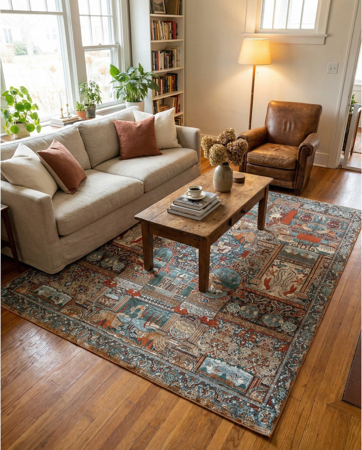 Patio Heritage Collection Area Rug -  Oasis Rectangle Multi  lifestyle 30