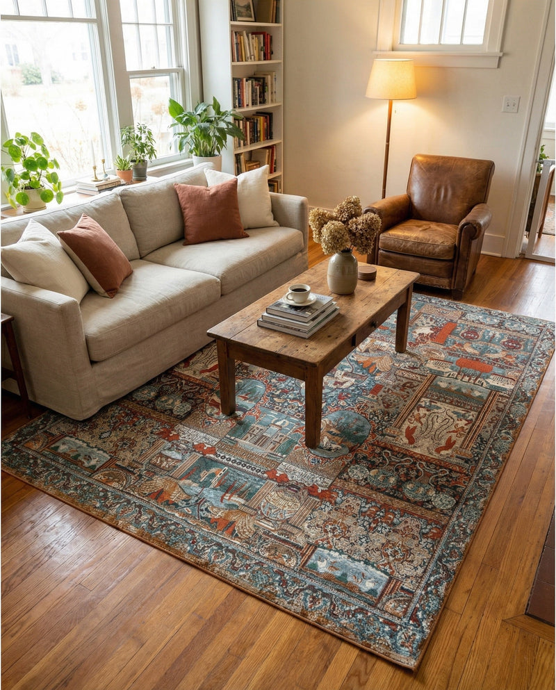 Patio Heritage Collection Area Rug -  Oasis Rectangle Multi  lifestyle 30