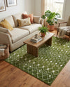 Mediterranean Lattice Collection Area Rug - Santorini (Green) Square Green  lifestyle 34