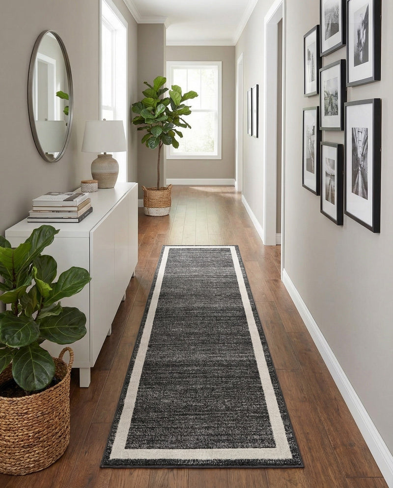 Studio Haven Collection Area Rug -  Alcove (Black) Runner Black  lifestyle 44
