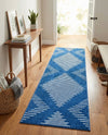 Seychelles Stripes Collection Area Rug - Mahe (Navy Blue) Runner Navy Blue  lifestyle 43