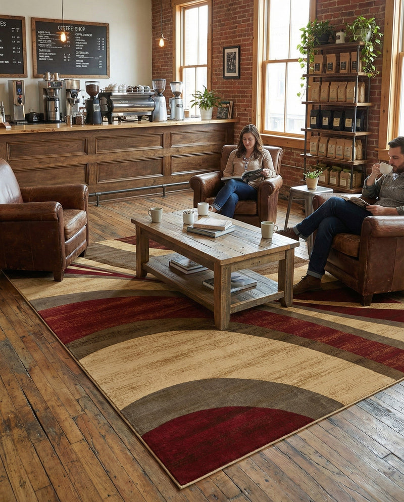 Bistro Lounge Collection Area Rug -  Frappe Rectangle Beige  lifestyle 12