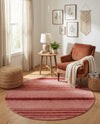 Jewel Oasis Collection Area Rug - Sapphire (Rusty Pink Rose) Round Rusty Pink Rose  lifestyle 55