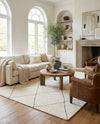Zouina Berber Wool Collection Area Rug - Atlas Rectangle Ivory and Black  lifestyle 6