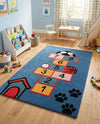 Whimsy Wonders Wool Collection Area Rug -  Desert Rectangle Blue and Orange  lifestyle 4