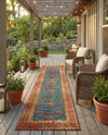 Patio Heritage Collection Area Rug -  Pavilion Runner Navy Blue  lifestyle 51