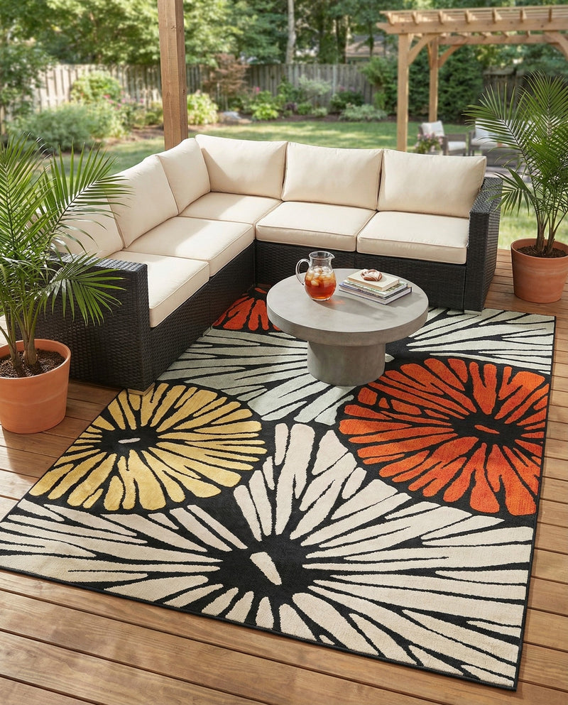 Outdoor Marrakesh Collection Area Rug -  Tetouan Rectangle Multi  lifestyle 22