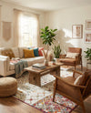 Mediterranean Lattice Collection Area Rug -  Casablanca (Ivory Multi) Rectangle Ivory Multi  lifestyle 12
