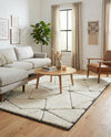 Monochrome Collection Area Rug -  Onyx Rectangle Ivory White  lifestyle 32