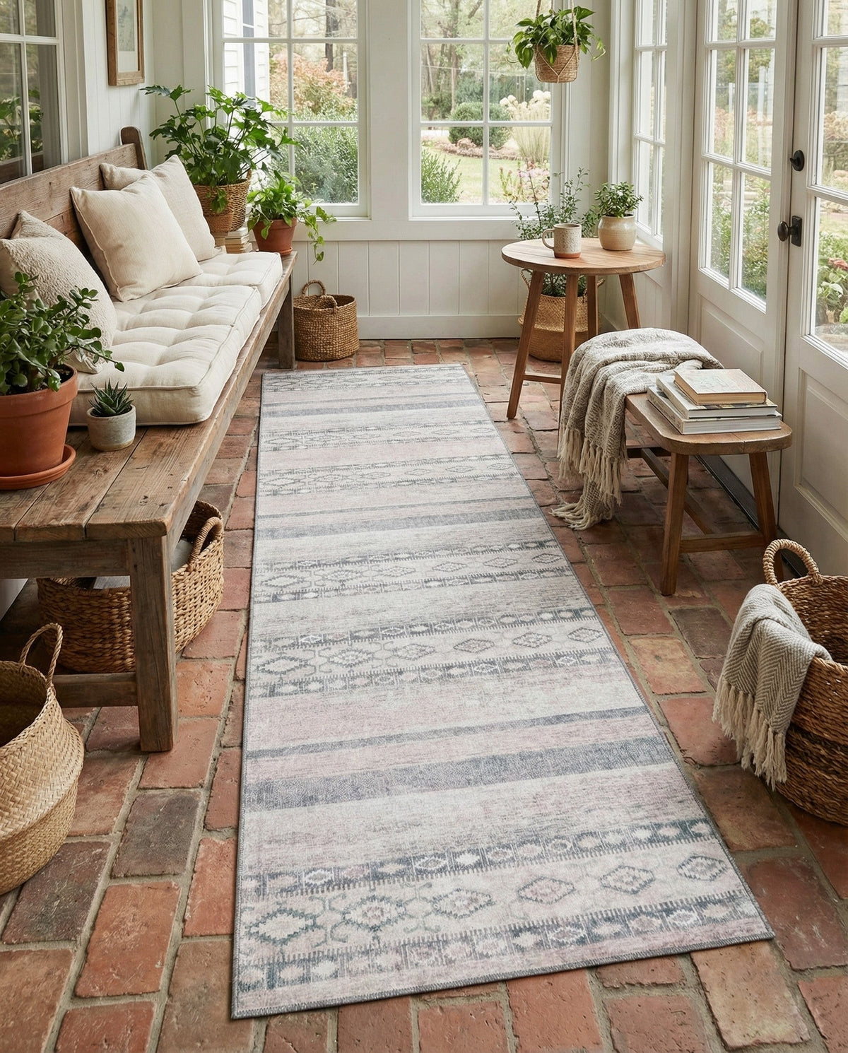 Heritage Elegance Collection Area Rug -  Edinburgh Runner Gray  lifestyle 130