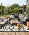 Urban Terrace Collection Area Rug -  Mercer Rectangle Black and White  lifestyle 4