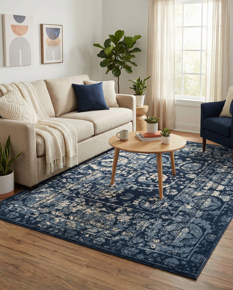 Horizon Collection Area Rug -  Zenith Rectangle Blue  lifestyle 22