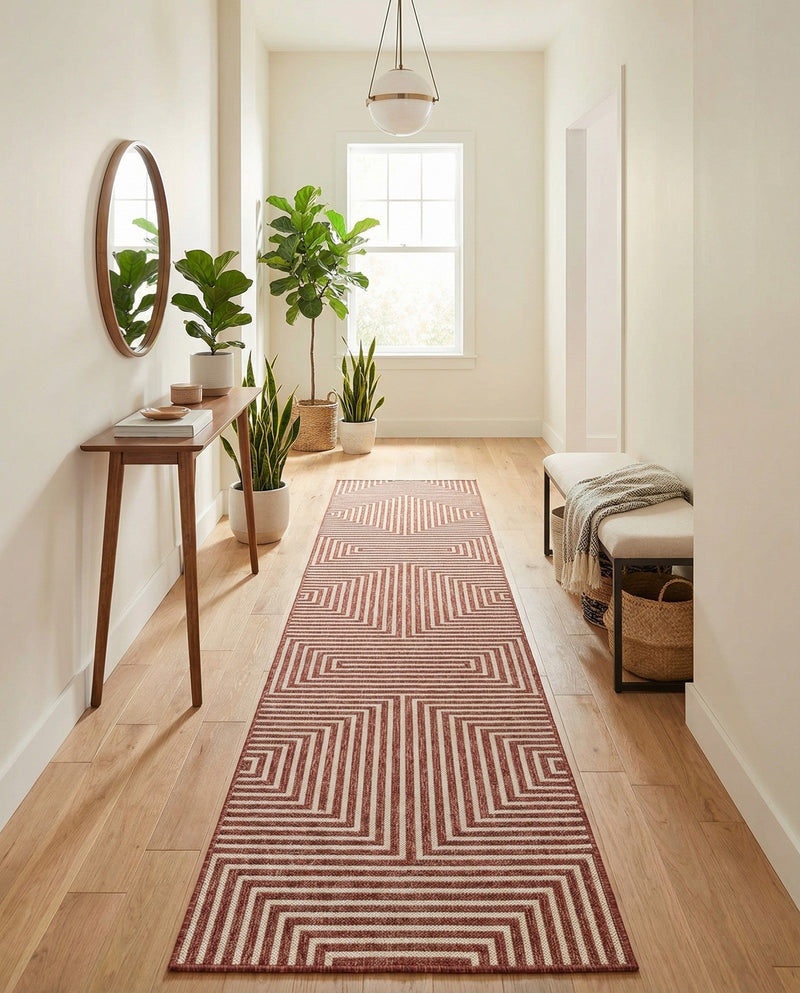 Urban Terrace Collection Area Rug -  Astoria (Rust Red) Runner Rust Red  lifestyle 41