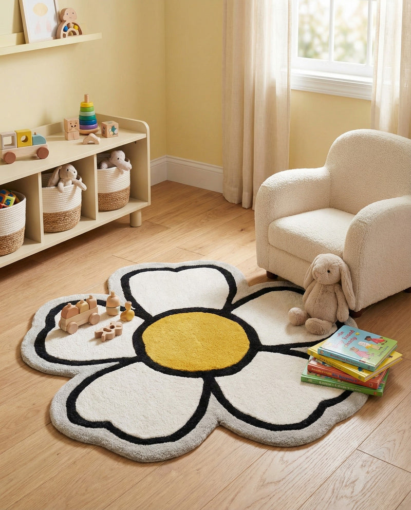 Whimsy Wonders Wool Collection Area Rug -  Arctic Round Ivory  lifestyle 16