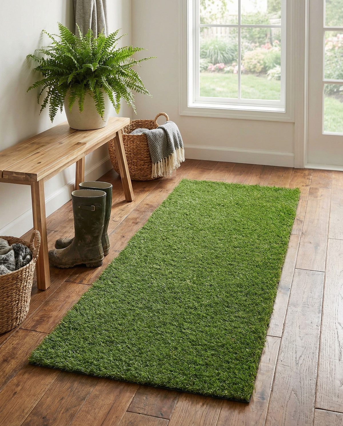 Meadow Retreat Collection Area Rug - Glen Runner Green  lifestyle 130