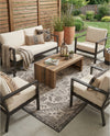 Tribal Terrace Treasures Collection Area Rug - Mayan Marina (Charcoal Gray) Rectangle Charcoal Gray  lifestyle 28