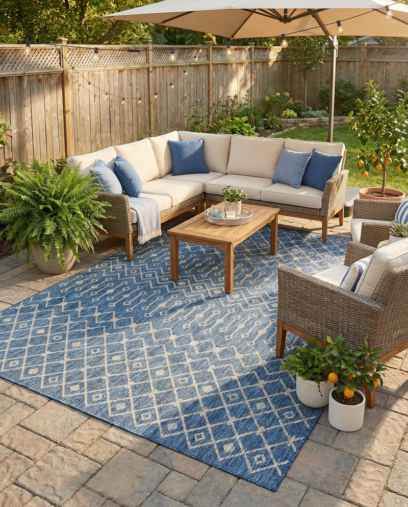 Savannah Pergola Collection Area Rug -  Pergola (Blue) Rectangle Blue  lifestyle 18