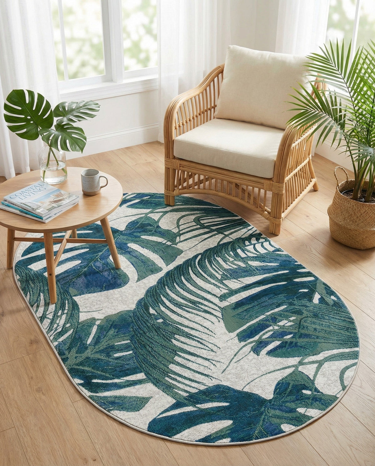 Meadow Breeze Collection Area Rug -  Clover Oval Ivory  lifestyle 82