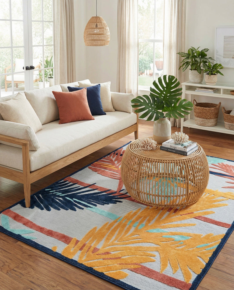 Caribbean Terrace Collection Area Rug - Antigua Rectangle Gray  lifestyle 9