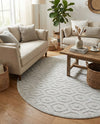 Garden Lattice Charm Collection Area Rug - Arbor (Grey) Round Grey  lifestyle 50