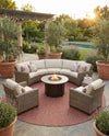 Seaside Serenity Collection Area Rug - Veranda (Rust Red) Round Rust Red  lifestyle 38