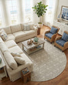 Seaside Haven Rugs Collection Area Rug - Sapphire (Gray) Round Gray  lifestyle 52