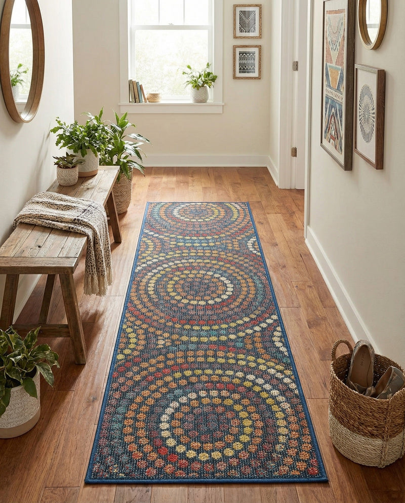 Coastal Terrace Collection Area Rug -  Lagoon Runner Multi  lifestyle 76