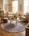 Zahara Oasis Collection Area Rug -  Nador Round Navy Blue  lifestyle 77