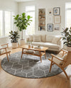 Trellis Mosaic Collection Area Rug - Arborville (Light Gray) Round Light Gray  lifestyle 41